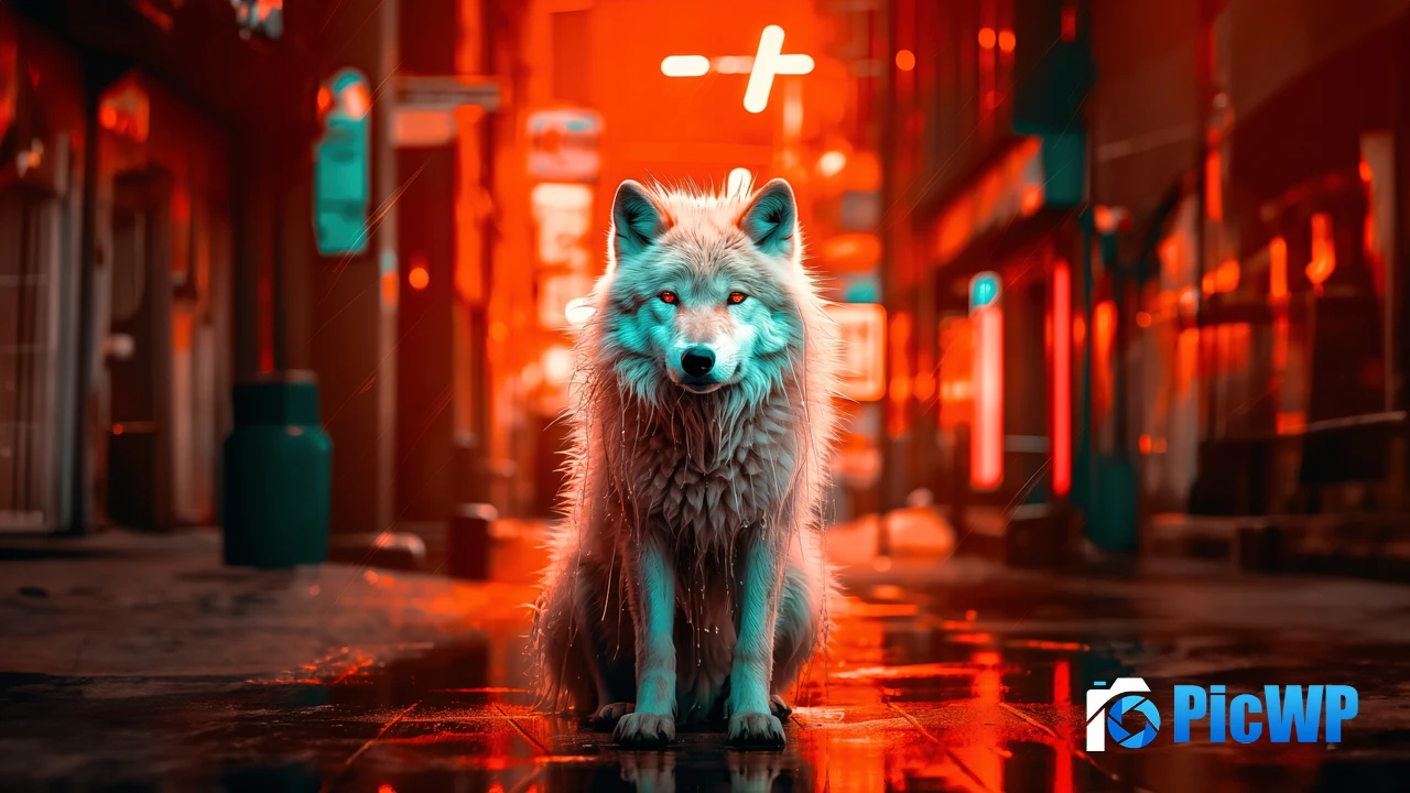 White wolf AI art 4K PC Wallpaper