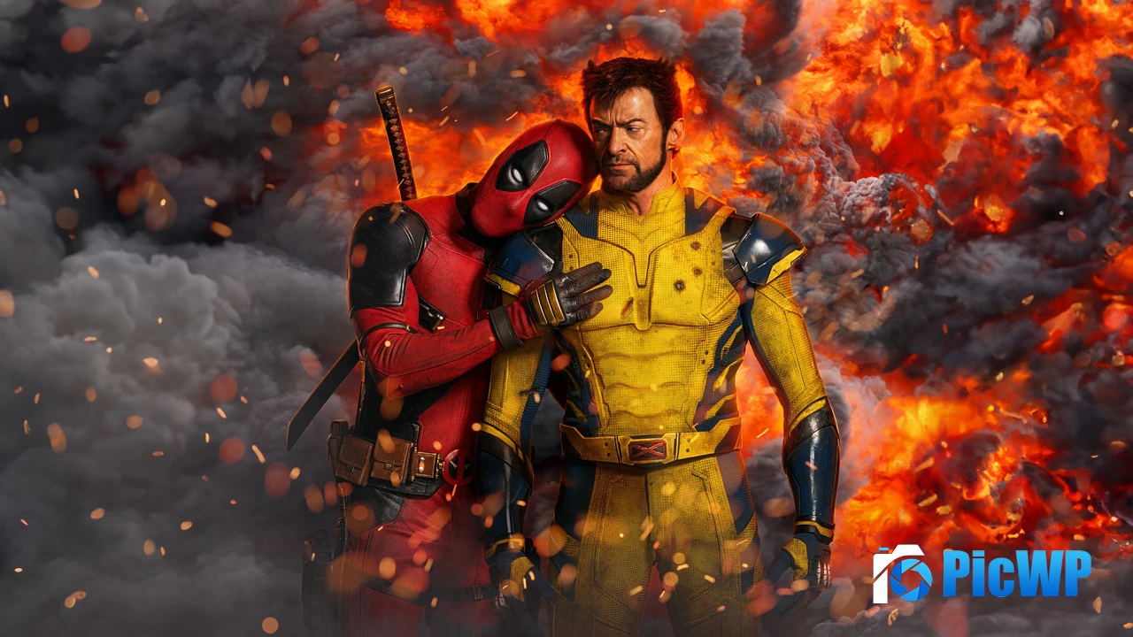 Deadpool & Wolverine Fire 4K PC Wallpaper