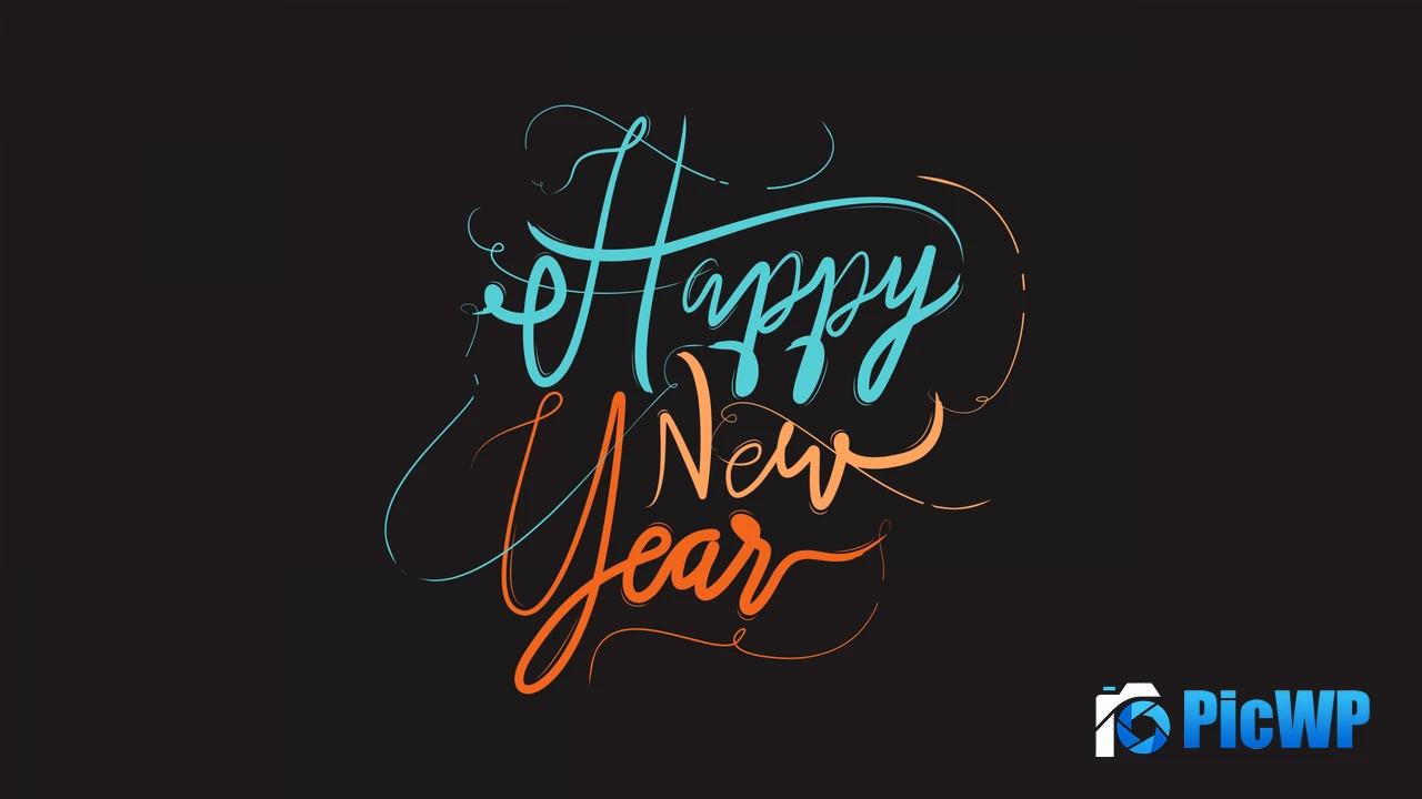 Happy New Year Text 4K PC Wallpaper