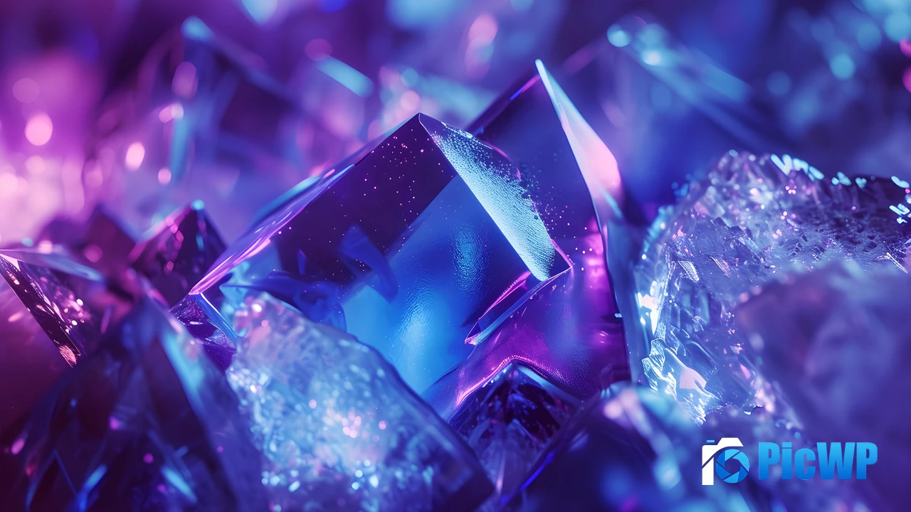 Purple aesthetic Crystals 4K PC Wallpaper
