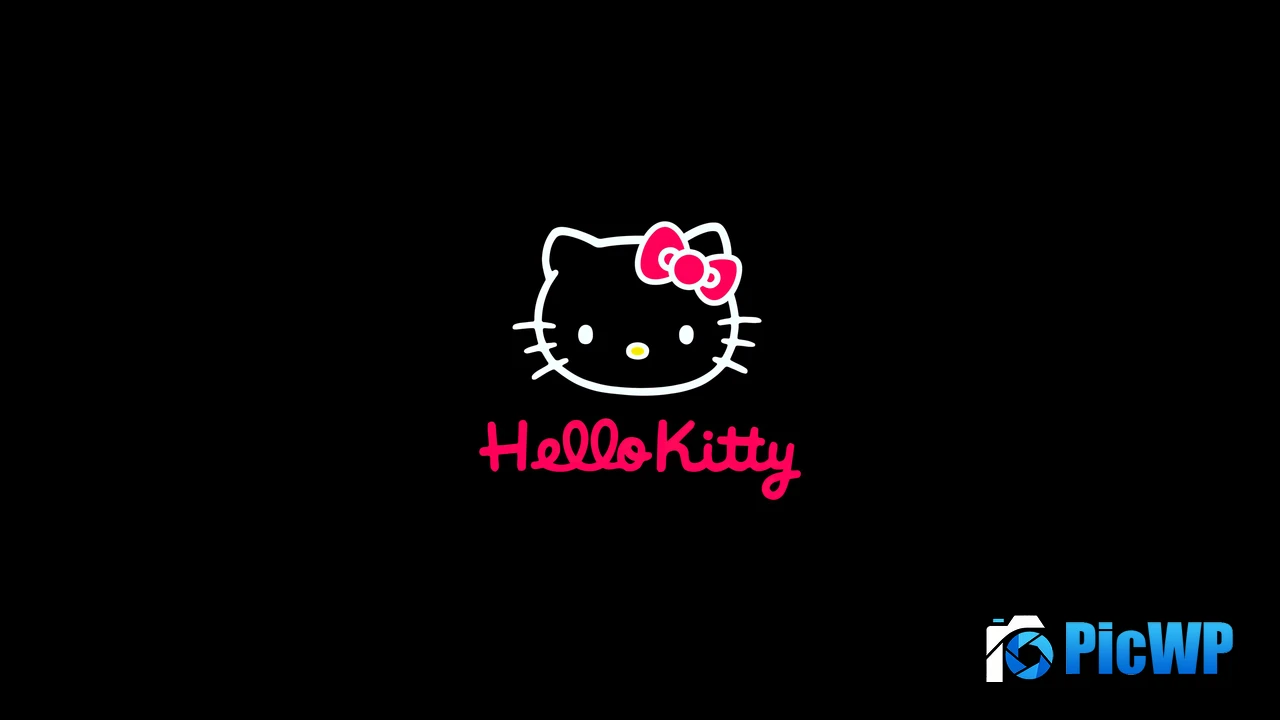 Hello Kitty Black background 4K PC Wallpaper