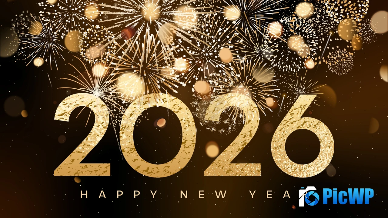 Happy New Year 2026 Fireworks 4K PC Wallpaper