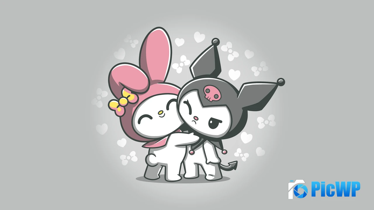 My Melody and Kuromi Hug 4K PC Wallpaper