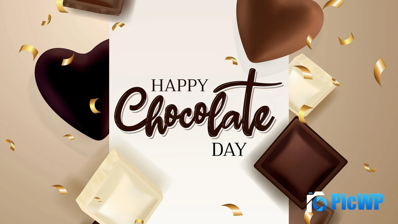 Happy Chocolate Day Confetti 4K PC Wallpaper