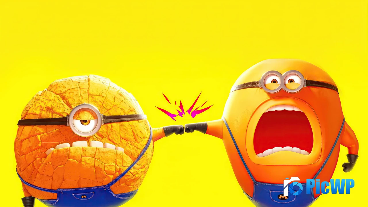 Despicable Me 4 Jerry Mega Minion vs Bob 4K PC Wallpaper