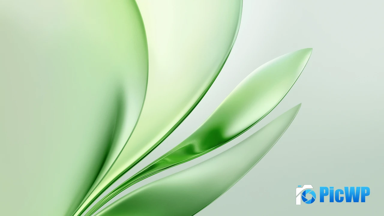 Glossy Green abstract 4K PC Wallpaper