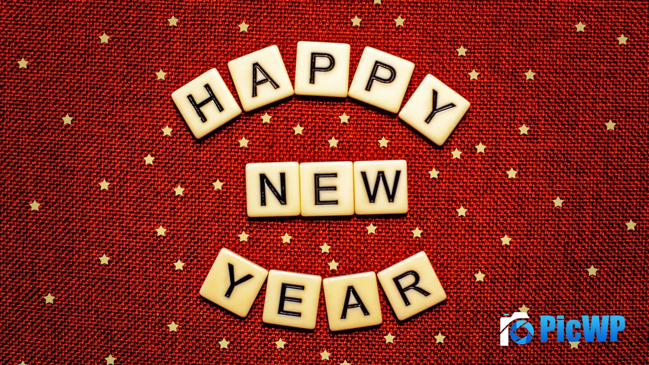 Happy New Year Golden stars 4K PC Wallpaper