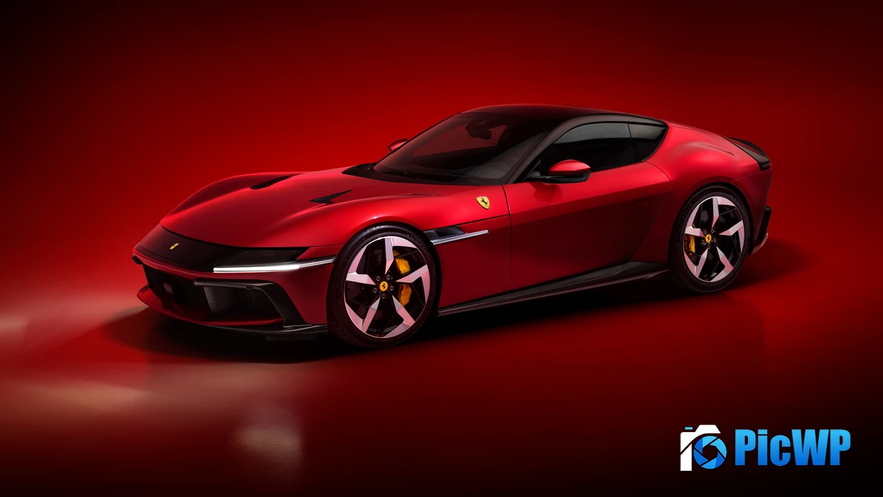 Ferrari 12Cilindri Red aesthetic 4K PC Wallpaper