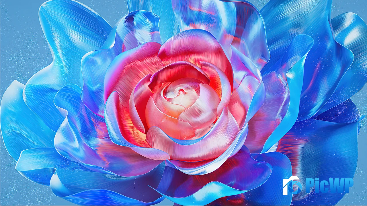 Digital flower Blue aesthetic 4K PC Wallpaper