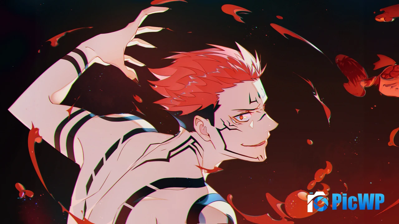 Sukuna Orange aesthetic 4K PC Wallpaper