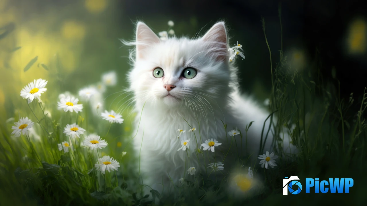 White fur Kitten 4K PC Wallpaper