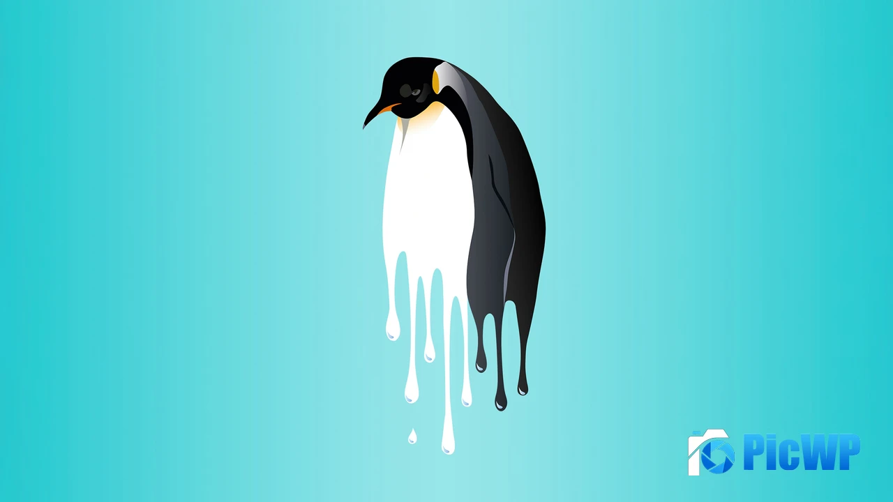 Penguin Drippy 4K PC Wallpaper