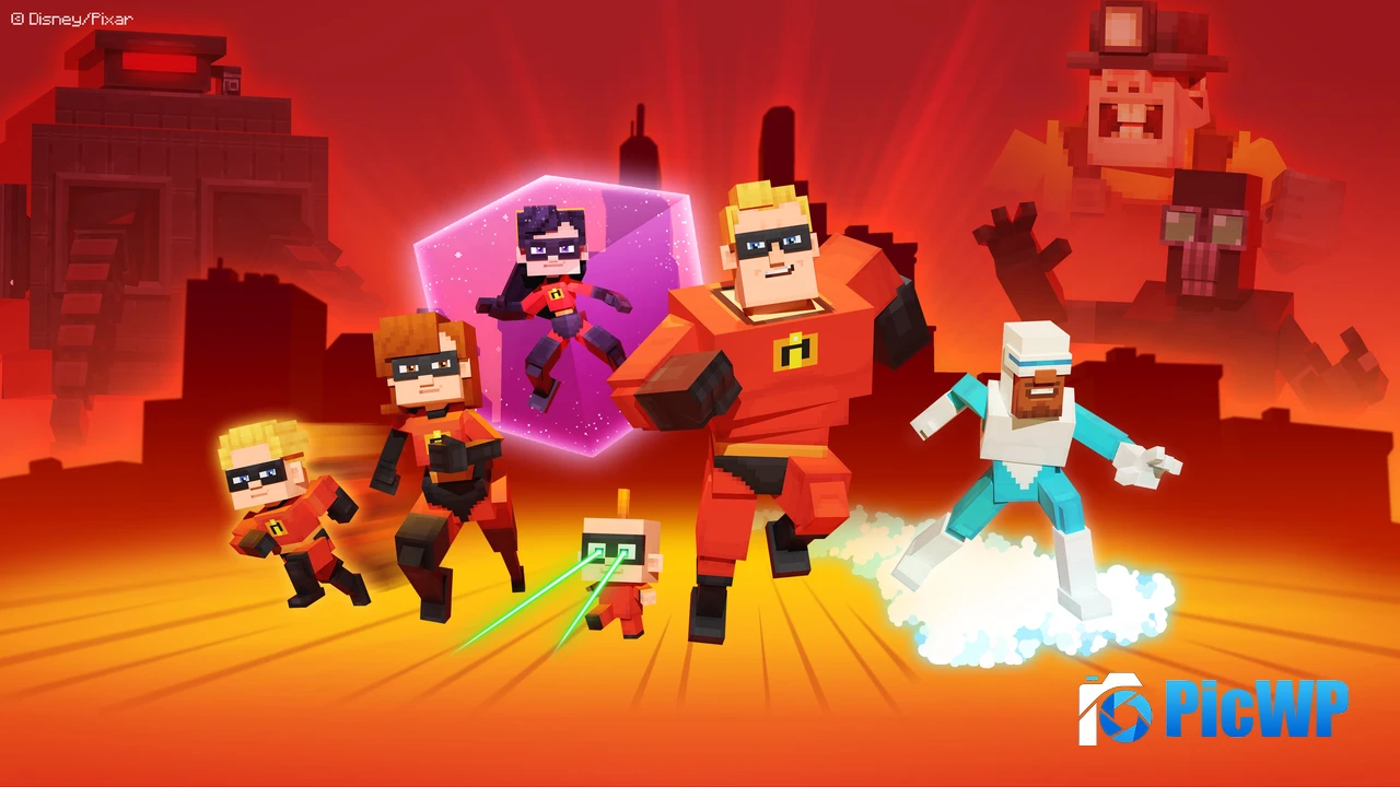 The Incredibles Minecraft 4K PC Wallpaper