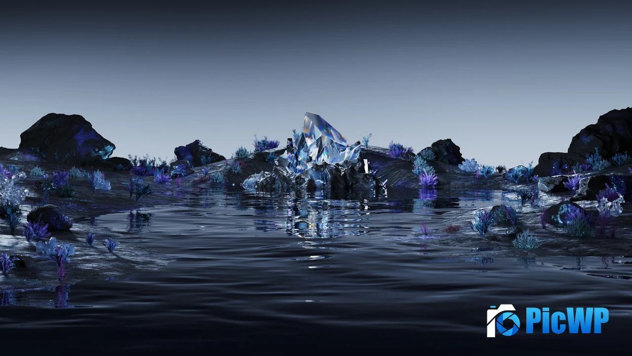 Midnight Blue Crystal 4K PC Wallpaper