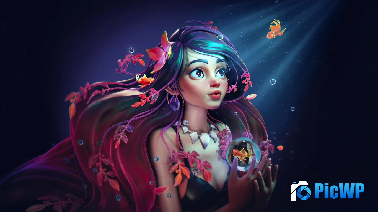 Mermaid Fantasy artwork 4K PC Wallpaper