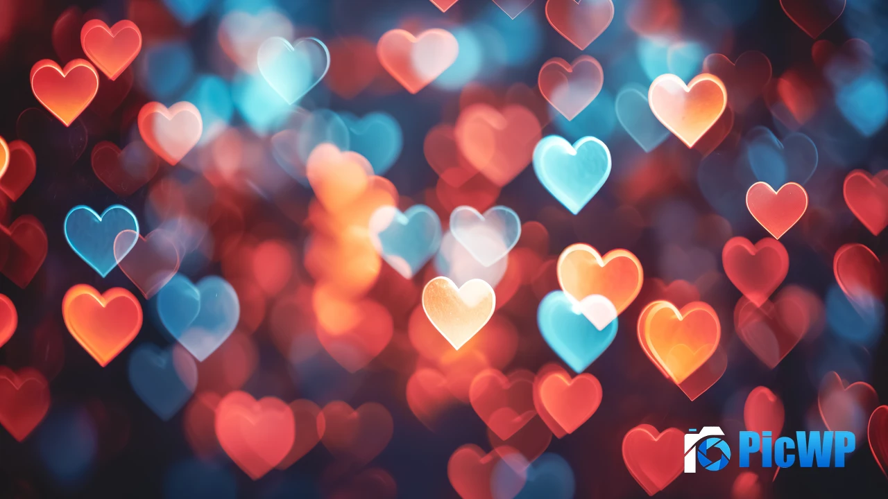 Bokeh Background Love hearts 4K PC Wallpaper