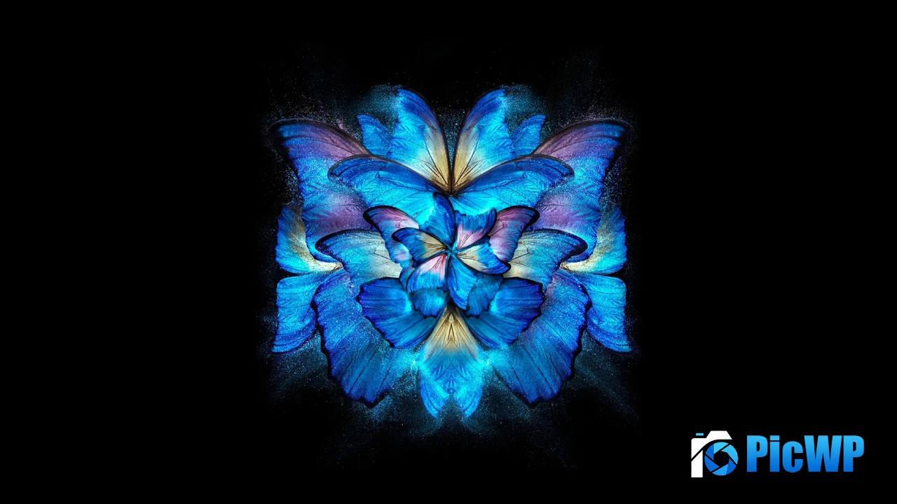 Blue abstract Black background 4K PC Wallpaper