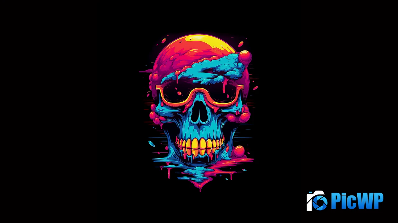 Colorful Skull 4K PC Wallpaper