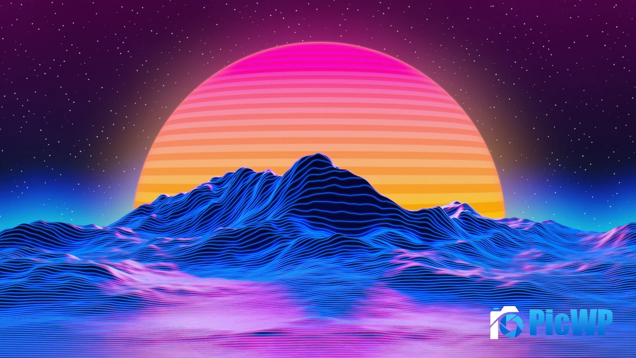 Neon RetroWave art 4K PC Wallpaper