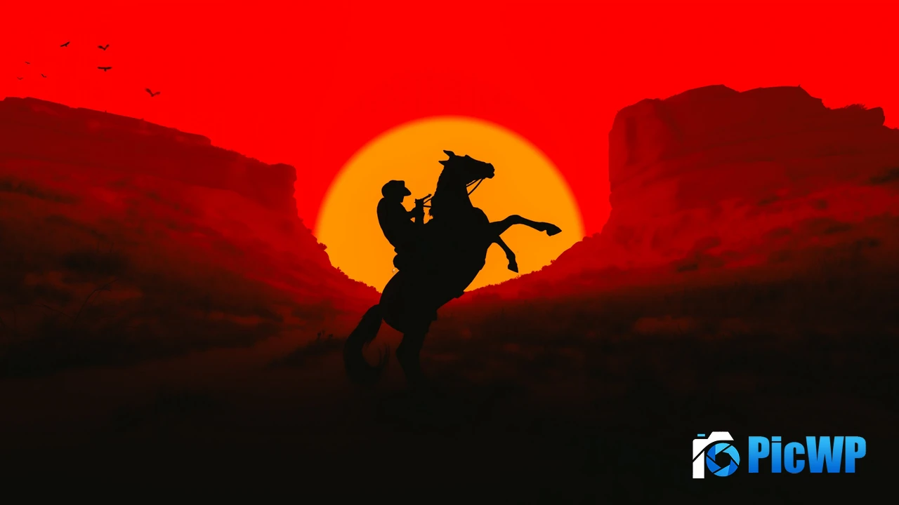 Cowboy Silhouette 4K PC Wallpaper