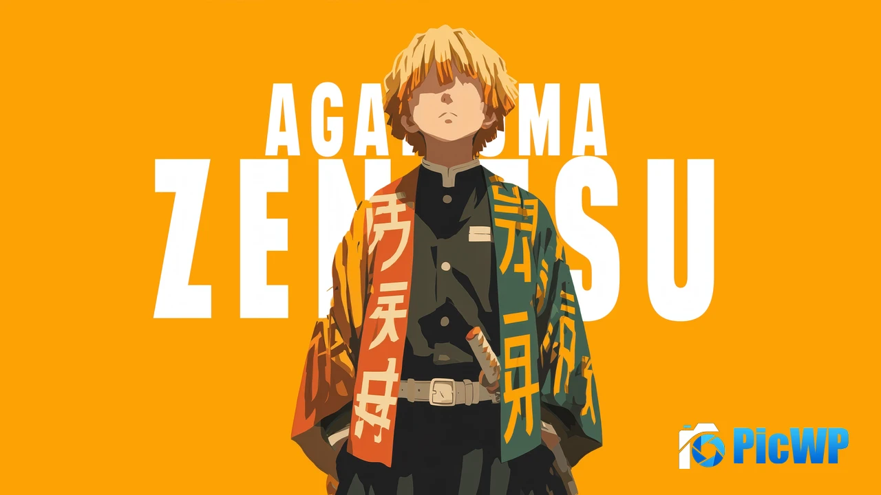 Zenitsu Agatsuma Minimal art 4K PC Wallpaper