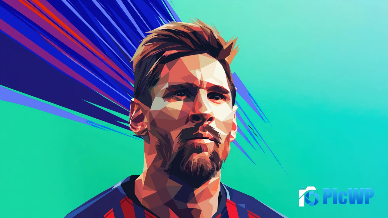 Lionel Messi Low poly 4K PC Wallpaper