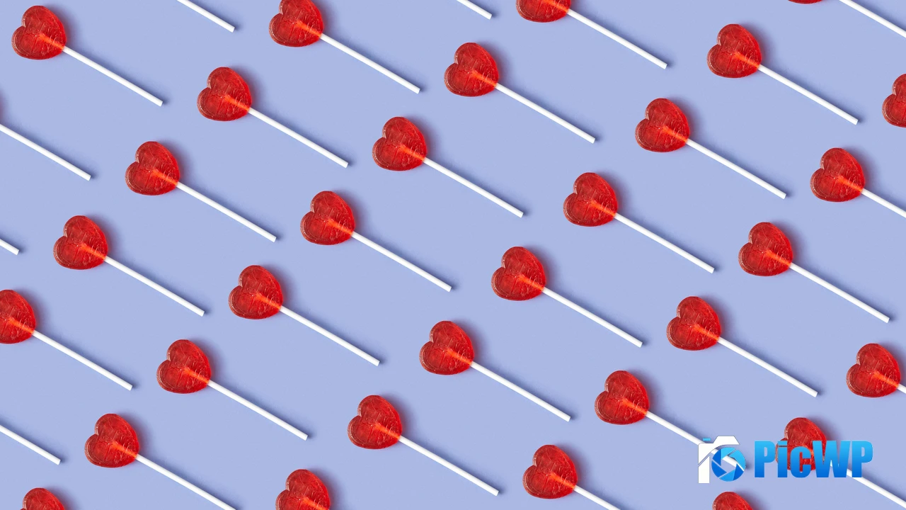 Heart shape Lollipop Candies 4K PC Wallpaper