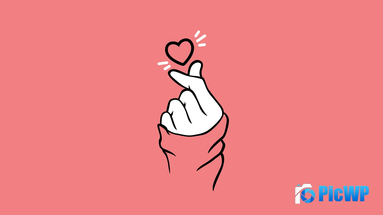 Finger heart Pastel pink 4K PC Wallpaper