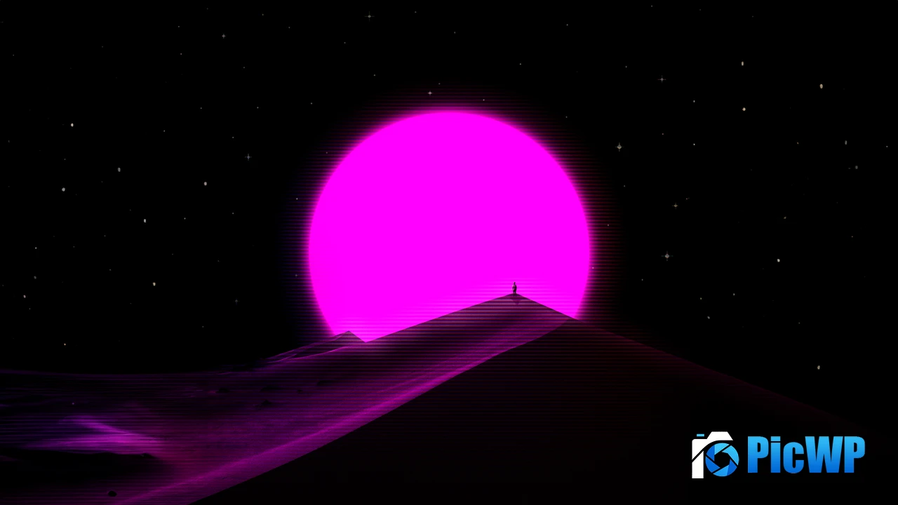 Synthwave Desert AMOLED 4K PC Wallpaper