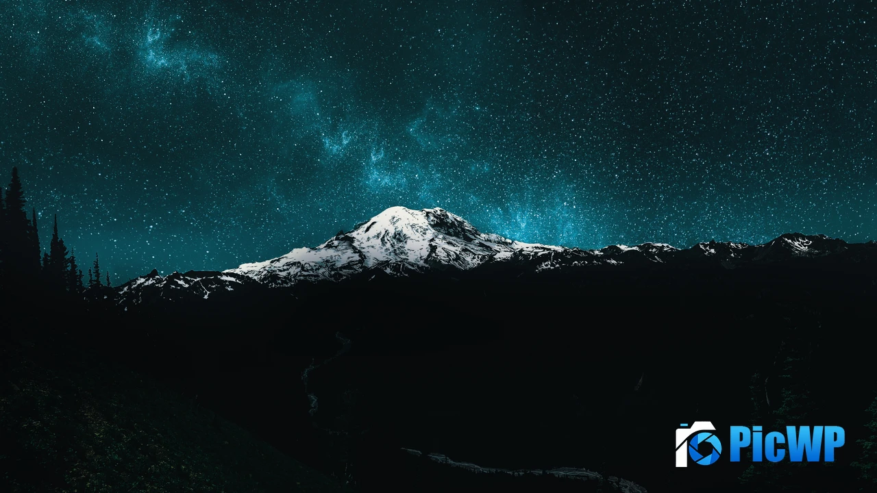 Mount Rainier Night sky 4K PC Wallpaper