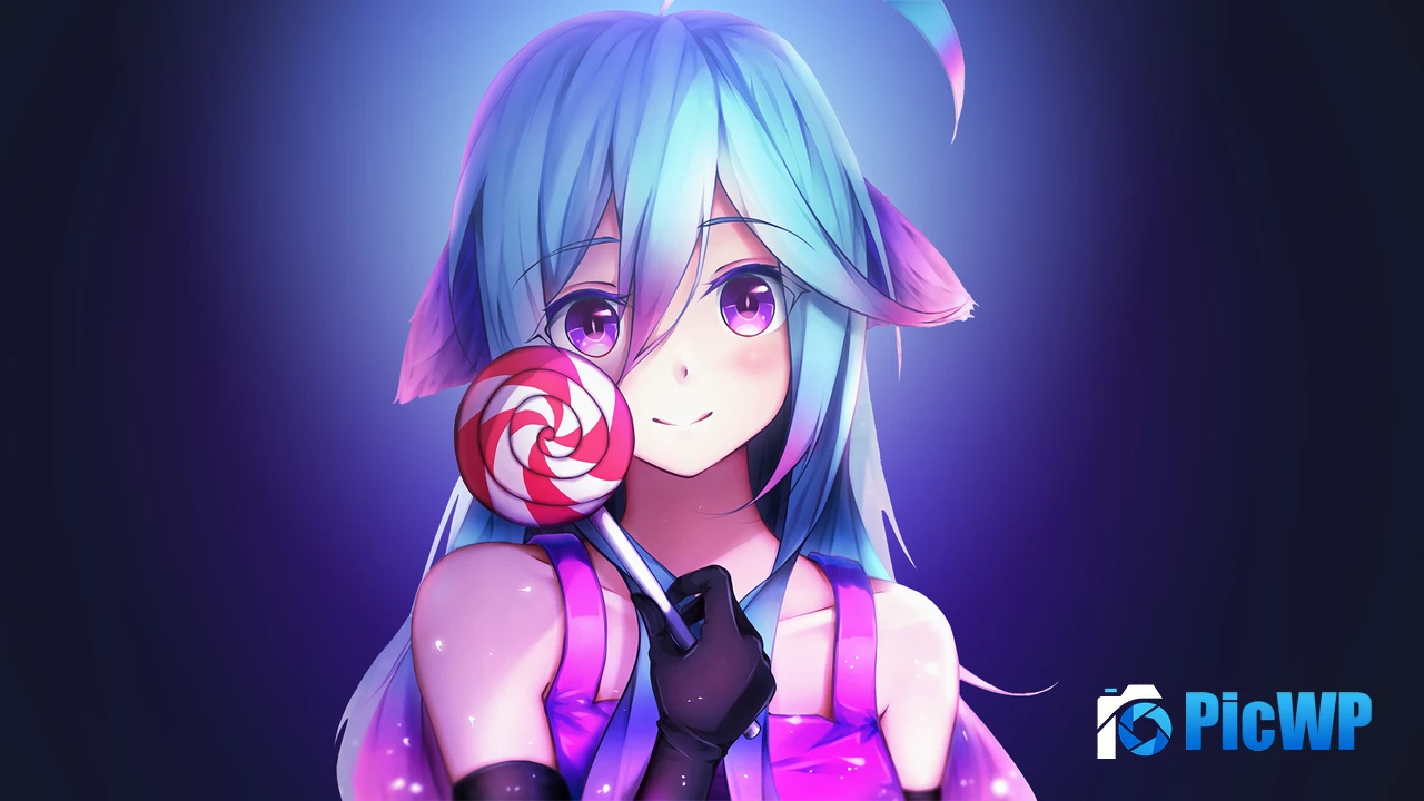 Anime girl Lollipop 4K PC Wallpaper