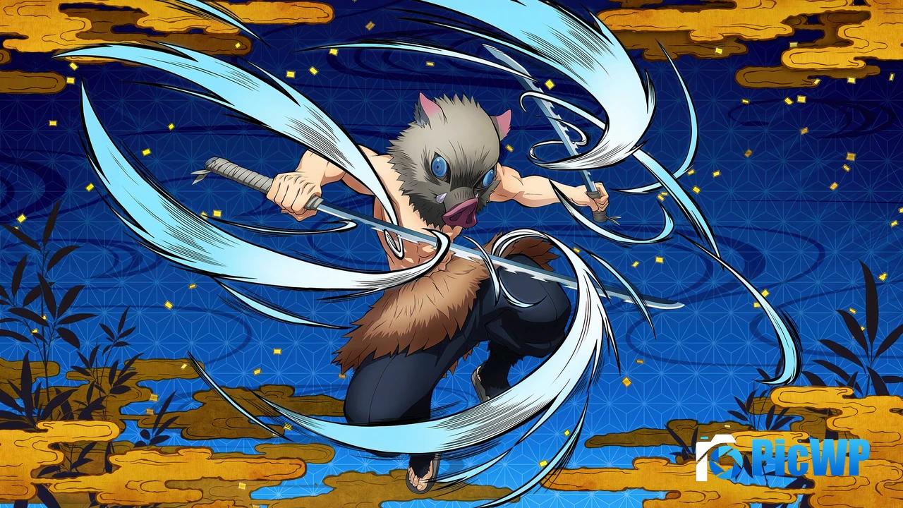 Inosuke Hashibira Action 4K PC Wallpaper
