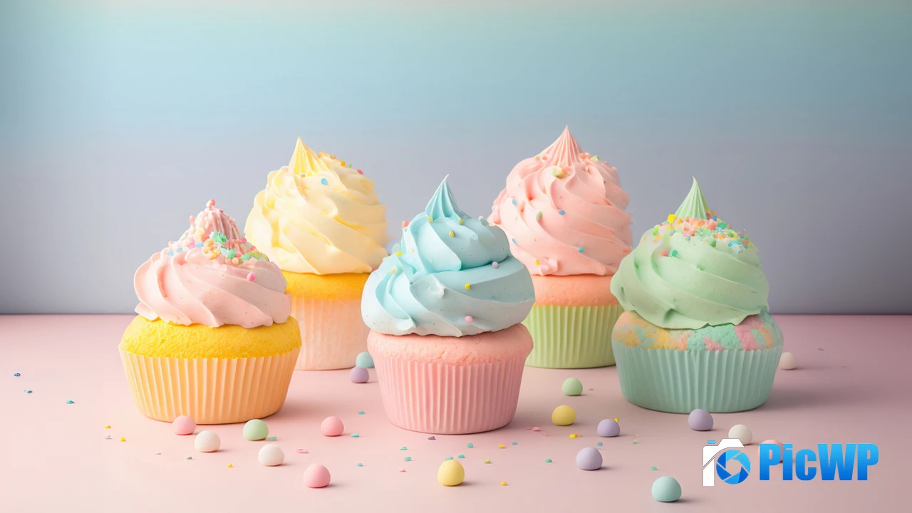 Colorful Ice cream Cupcakes 4K PC Wallpaper