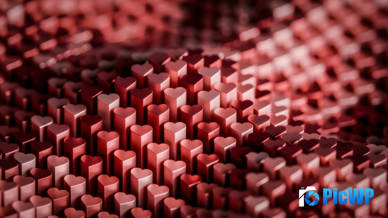 Love hearts 3D background 4K PC Wallpaper