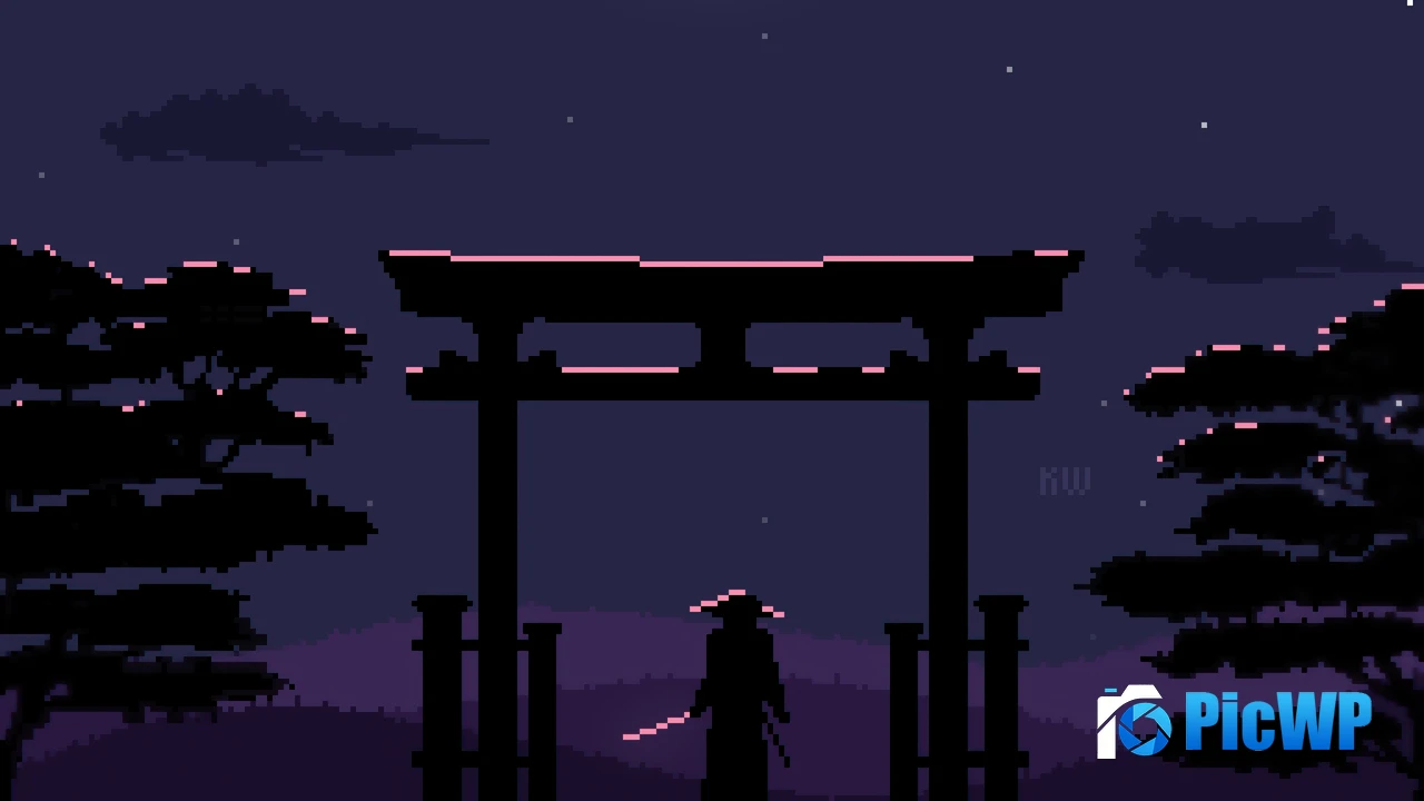 Samurai Pixel art 4K PC Wallpaper