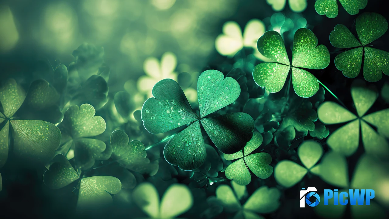 St. Patrick's Day four-leaf clovers 4K PC Wallpaper