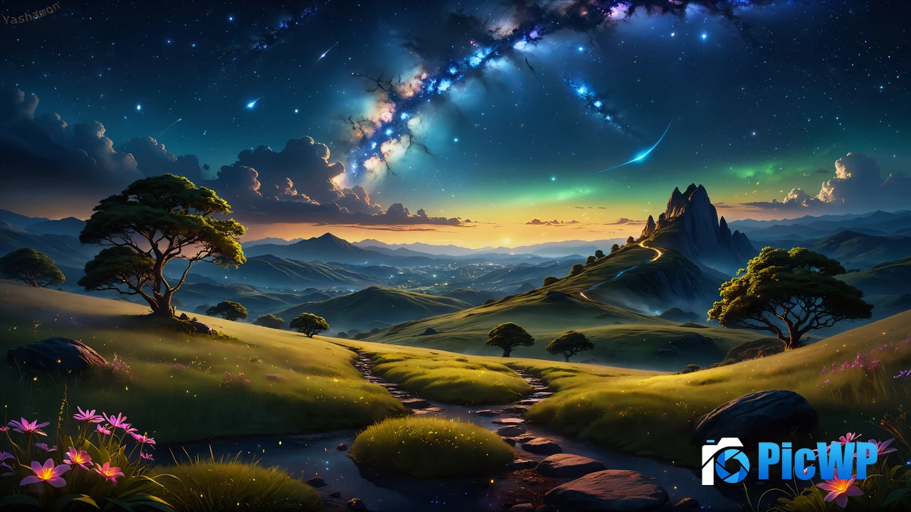 Starry sky Landscape 4K PC Wallpaper