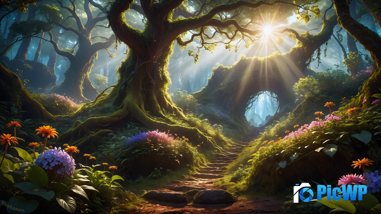 Mystical Forest Path 4K PC Wallpaper
