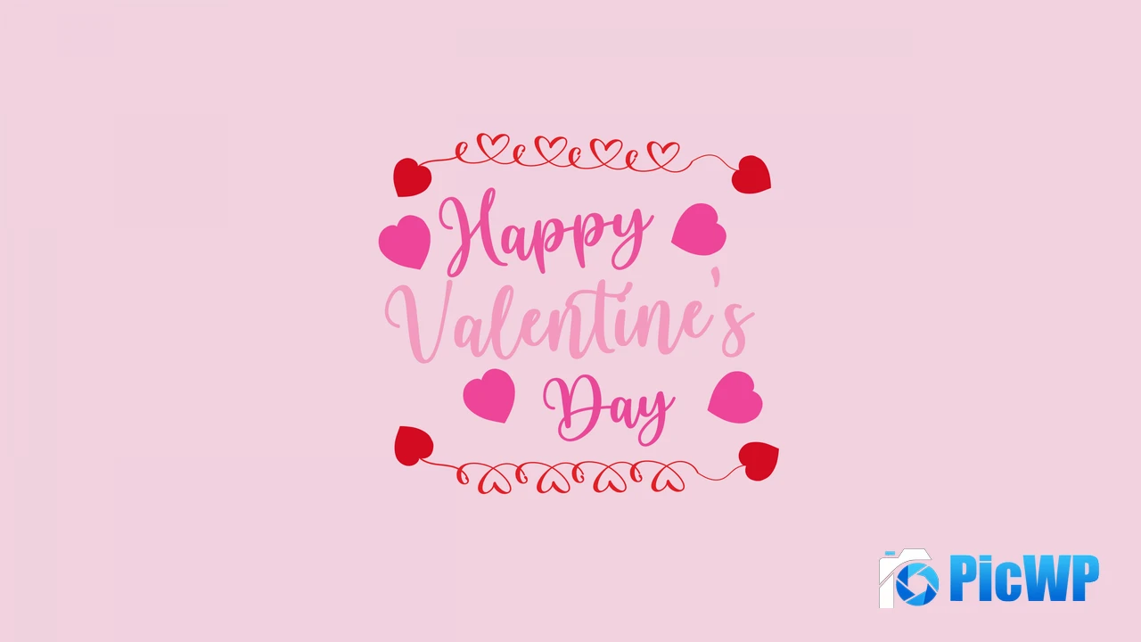 Happy Valentine's Day Pink background 4K PC Wallpaper