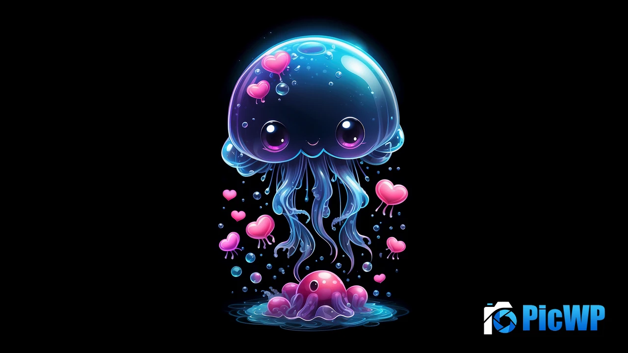 Jellyfish Cute art 4K PC Wallpaper