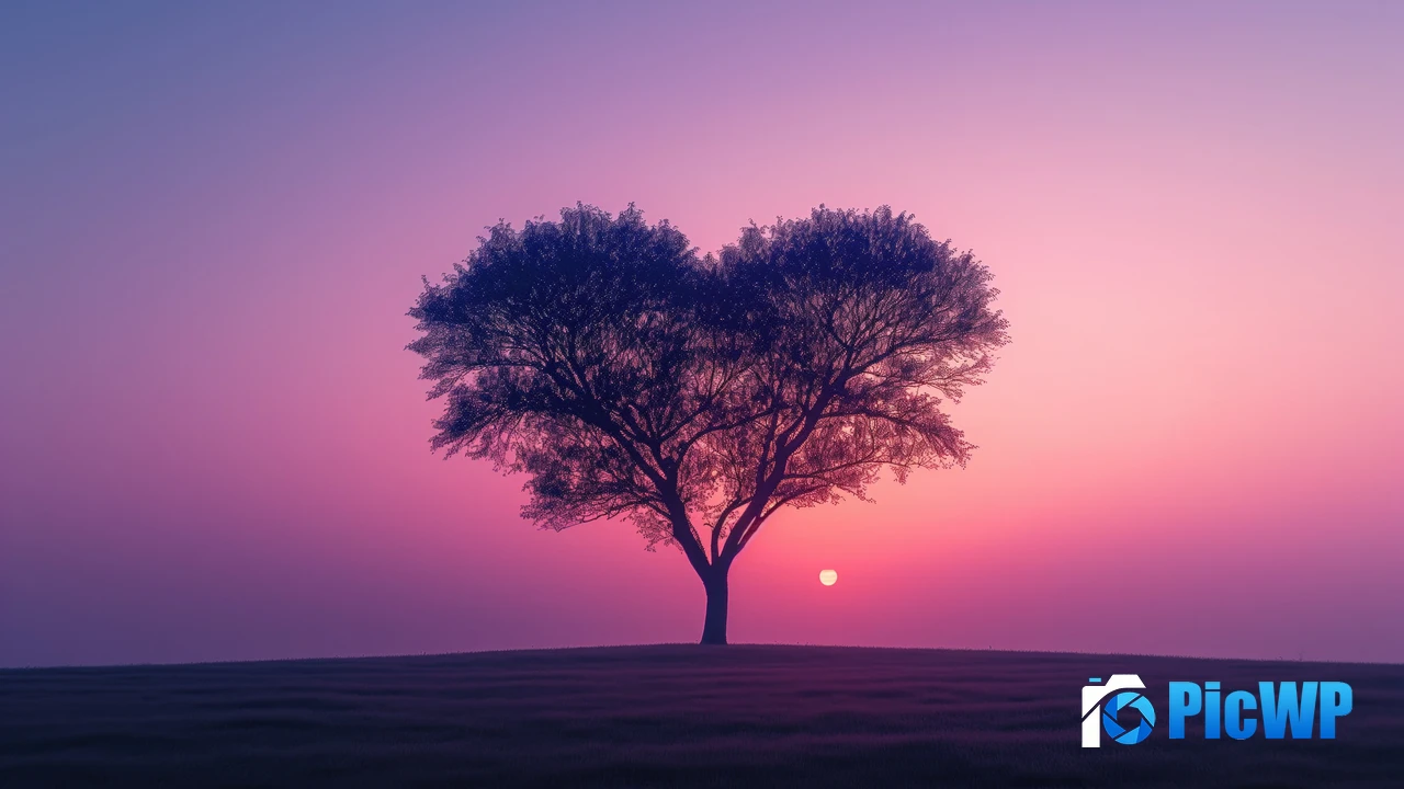 Love heart Tree 4K PC Wallpaper