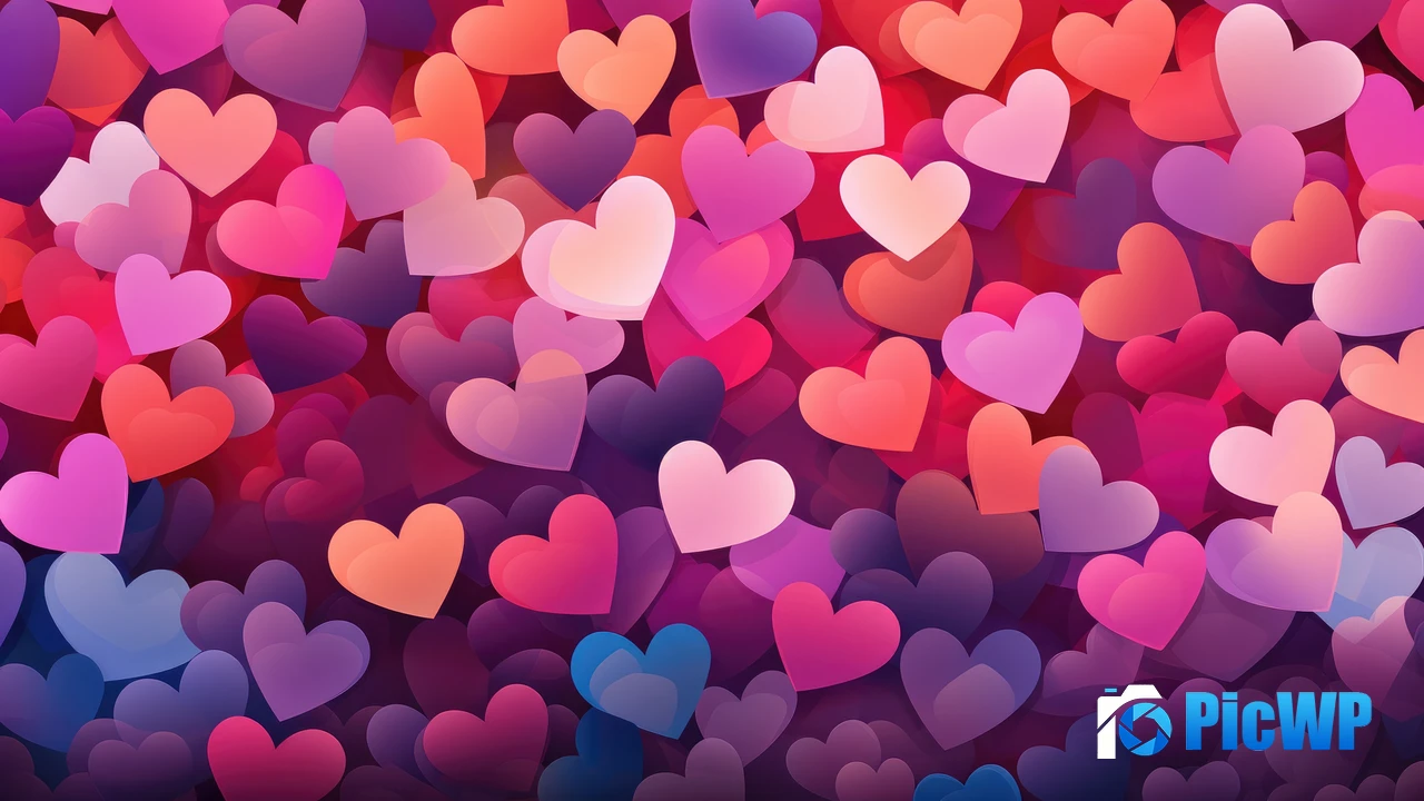 Colorful Love hearts 4K PC Wallpaper