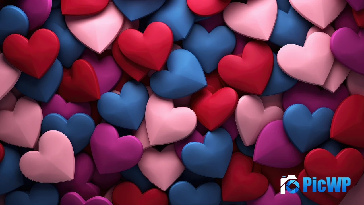 Valentine Colorful hearts 4K PC Wallpaper