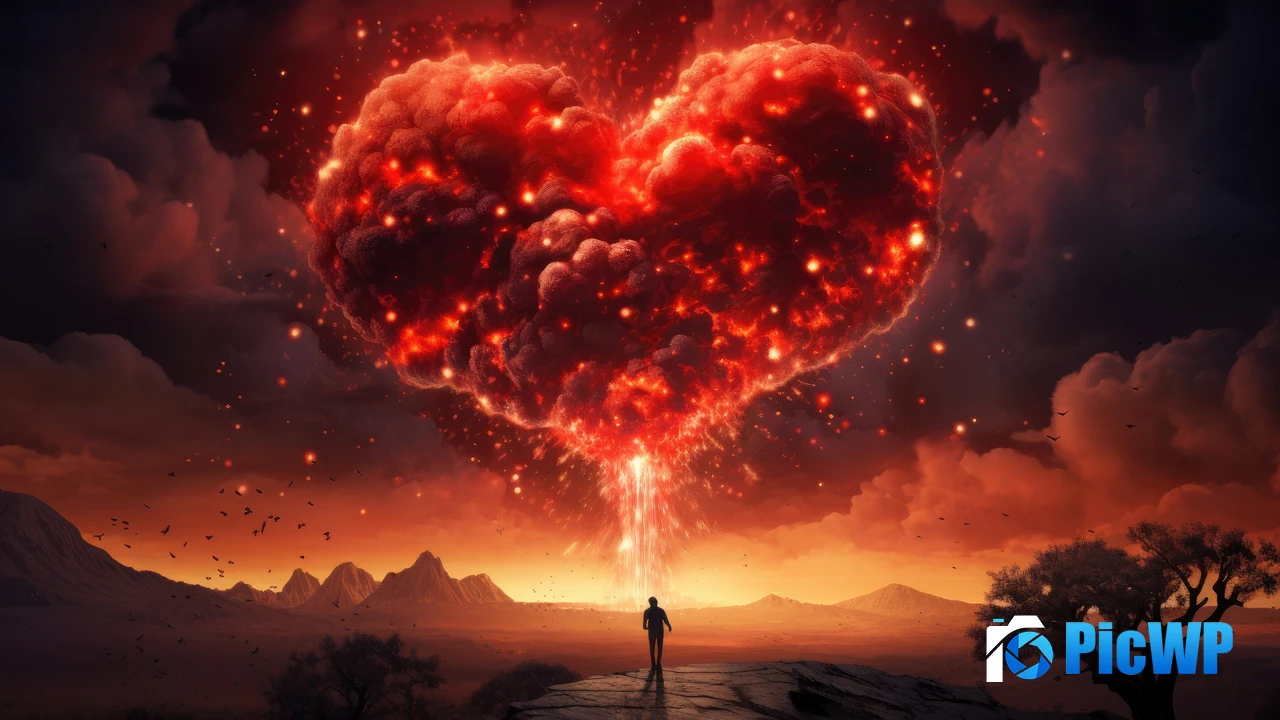Love heart Surreal 4K PC Wallpaper