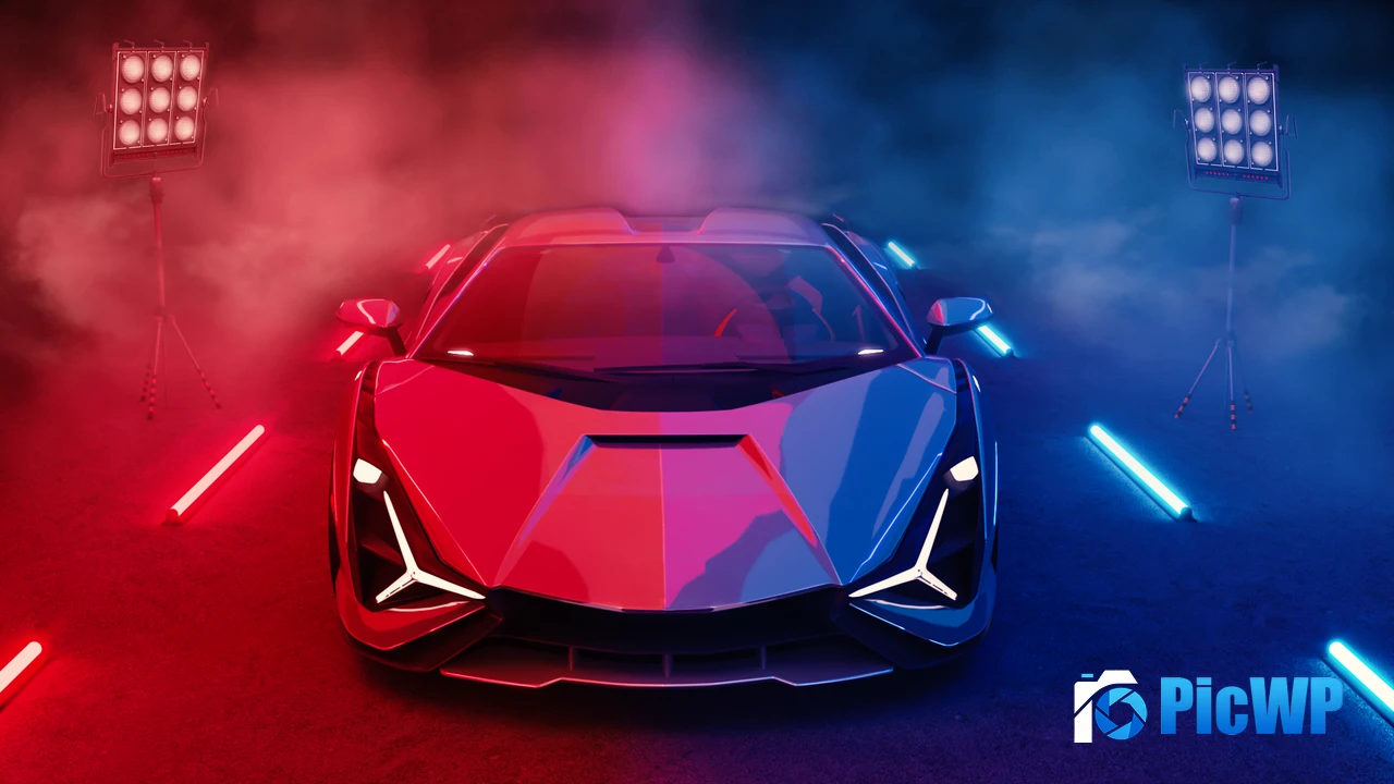 Lamborghini Sián FKP 37 Neon Lights 4K PC Wallpaper