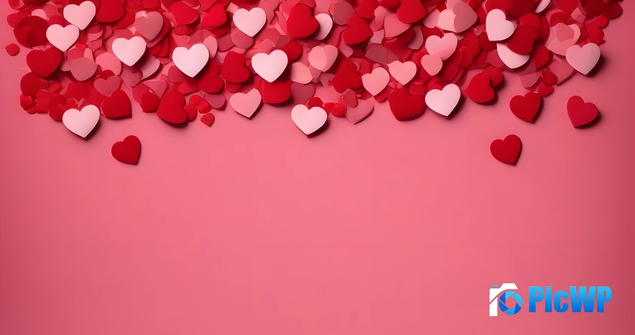 Red hearts Pastel background 5K PC Wallpaper