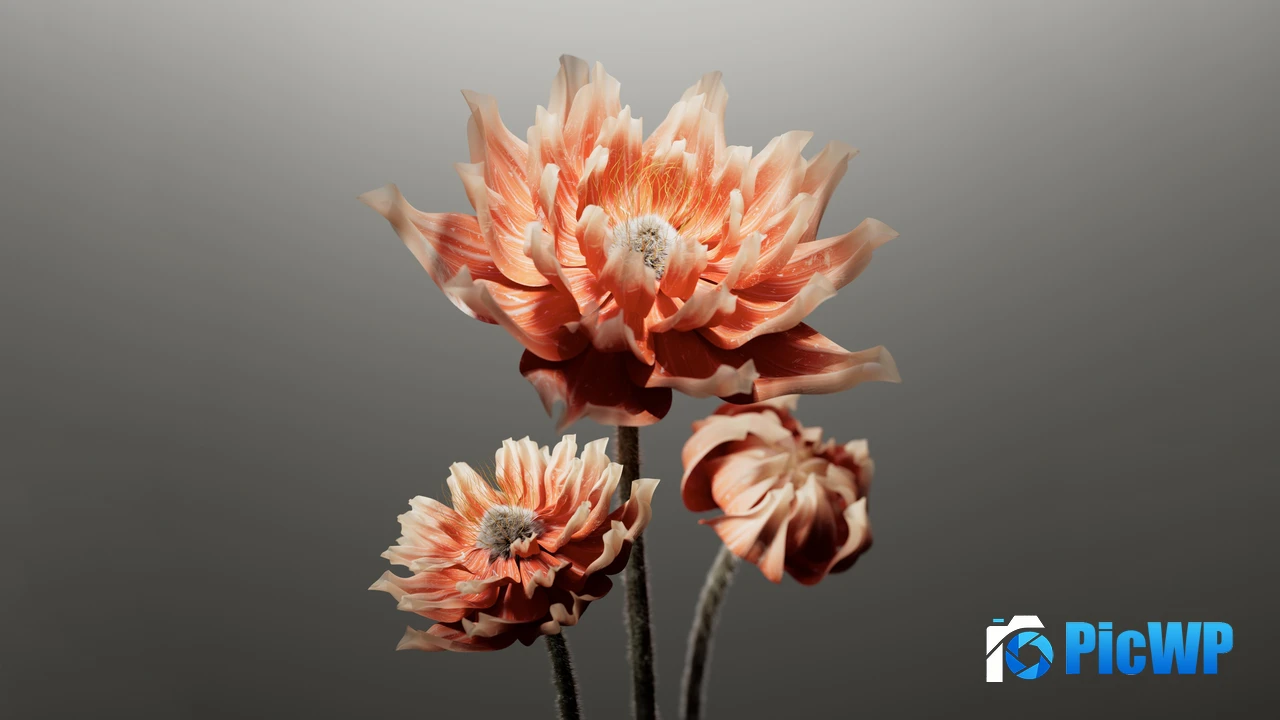 Peach Digital flower 4K PC Wallpaper