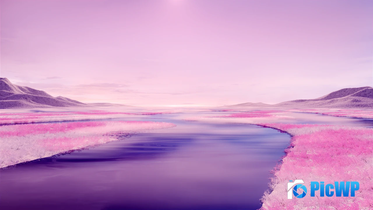Pink aesthetic River 4K PC Wallpaper