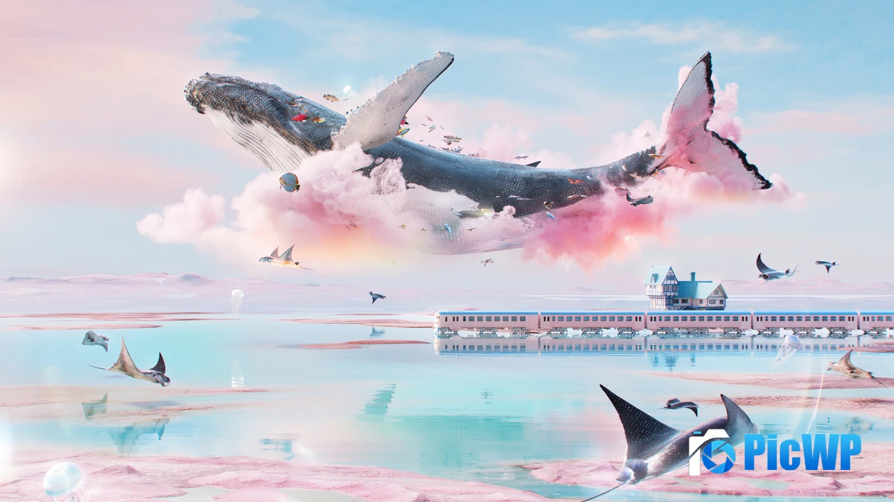 Dreamlike Whale 4K PC Wallpaper