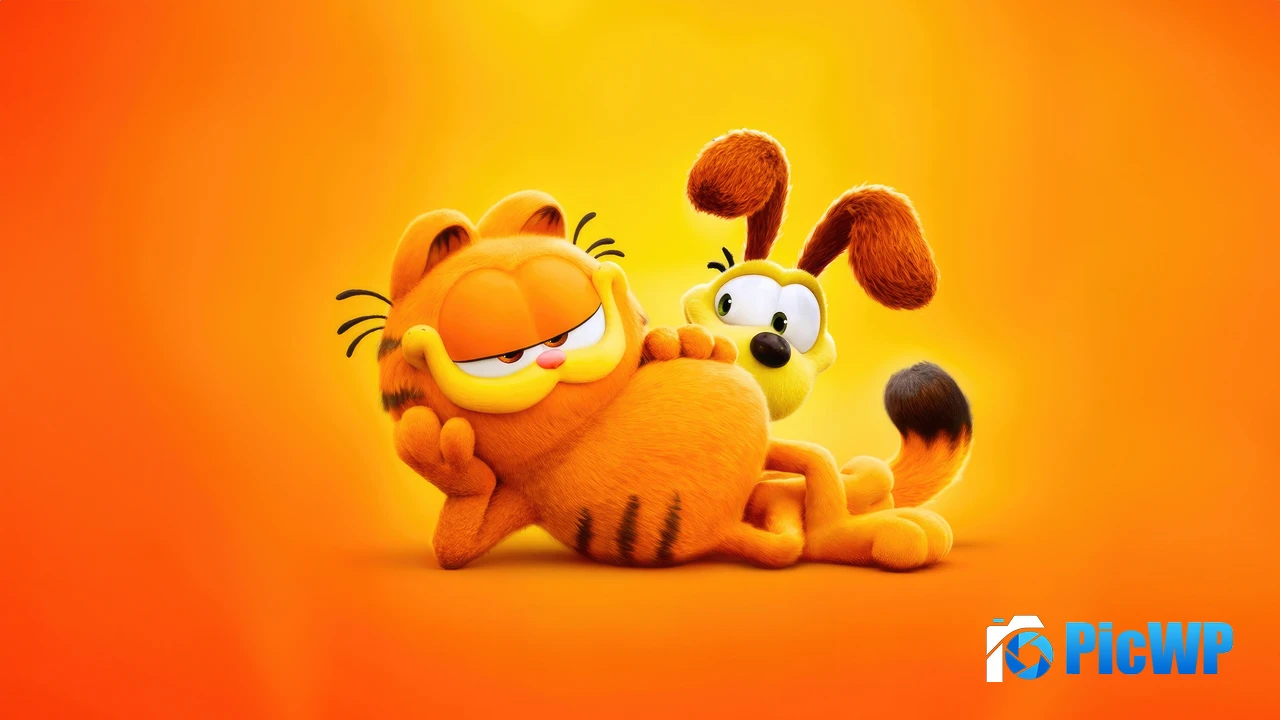 Odie and Garfield in The Garfield Movie 4K PC Wallpaper
